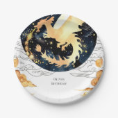 Assiettes En Carton Anniversaire du dragon enchanté pour enfants (Devant)