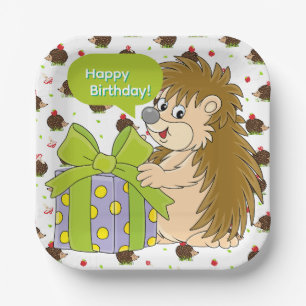 Assiettes En Carton Anniversaire du hérisson