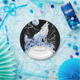 Assiettes En Carton Anniversaire du loup de charme pour enfants