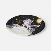 Assiettes En Carton Anniversaire du loup de forêt enchanté (Angle)