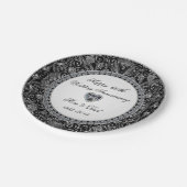 Assiettes En Carton Anniversaire du Mariage Diamond en Onyx Noir (Angle)