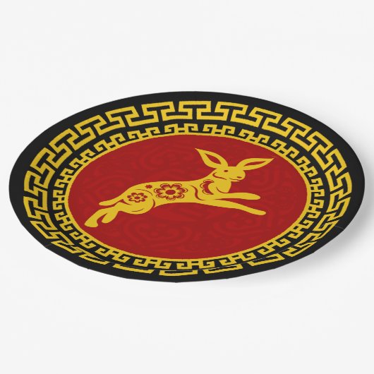 Assiettes En Carton Anniversaire du Nouvel An chinois (Angle)