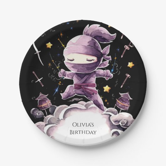 Assiettes En Carton Anniversaire du Pastel Spy Ninja (Devant)