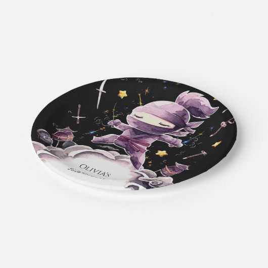 Assiettes En Carton Anniversaire du Pastel Spy Ninja (Angle)