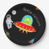 Assiettes En Carton Anniversaire du petit astronaute dans l'espace ext (Devant)