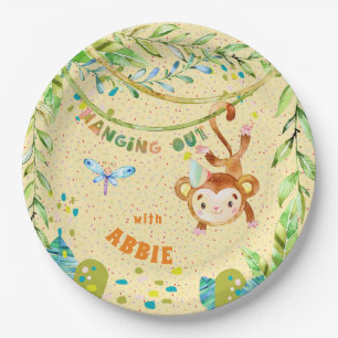 Assiettes En Carton Anniversaire Du Petit Singe Qui S'Étend