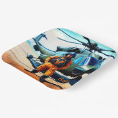 Assiettes En Carton Anniversaire du pilote d'hélicoptère (Angulaire)