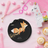 Assiettes En Carton Anniversaire du renard forestier simple (Fête)