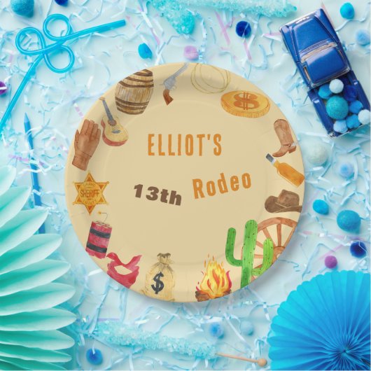 Assiettes En Carton Anniversaire du rodéo occidental (Fête)