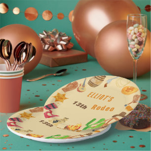 Assiettes En Carton Anniversaire du rodéo occidental