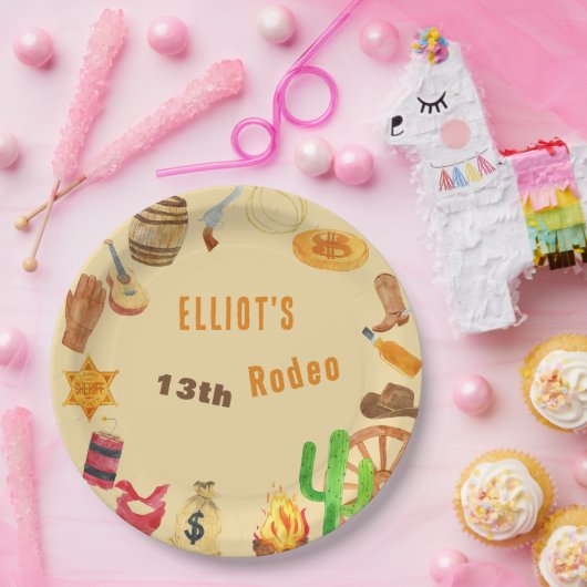 Assiettes En Carton Anniversaire du rodéo occidental (Fête)