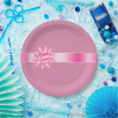 Assiettes En Carton Anniversaire du ruban rose (Fête)