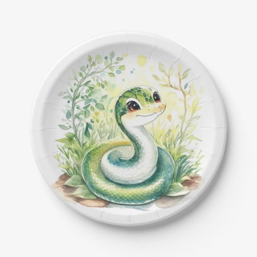 Assiettes En Carton Anniversaire du serpent (Devant)