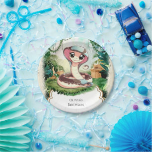 Assiettes En Carton Anniversaire du serpent magique pour enfants