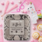 Assiettes En Carton Anniversaire du serpent poster de animal (Fête)