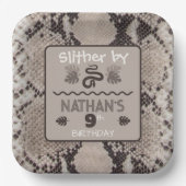 Assiettes En Carton Anniversaire du serpent poster de animal (Recto)