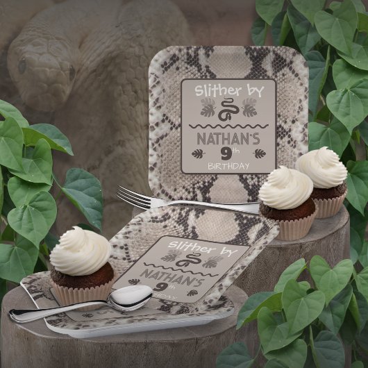 Assiettes En Carton Anniversaire du serpent poster de animal