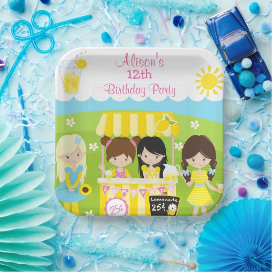 Assiettes En Carton Anniversaire du soleil et de la limonade (Fête)