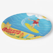 Assiettes En Carton Anniversaire du surf (Angle)