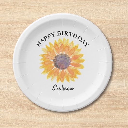 Assiettes En Carton Anniversaire du tournesol