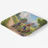 Assiettes En Carton Anniversaire du vélo (Angulaire)