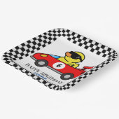 Assiettes En Carton Anniversaire Duck race car rouge garçon nom (Angulaire)