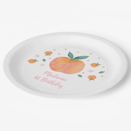 Assiettes En Carton Anniversaire d'une pêche douce (Angle)