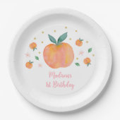 Assiettes En Carton Anniversaire d'une pêche douce (Devant)