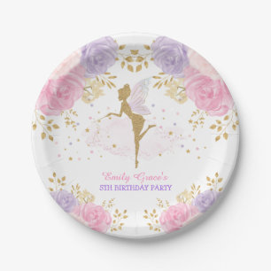 Assiettes En Carton Anniversaire d'une petite fille de la fée poilue 