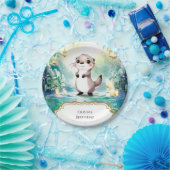 Assiettes En Carton Anniversaire Editable Lake Otter (Fête)