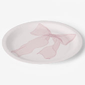 Assiettes En Carton Anniversaire élégant de Bow rose (Angle)