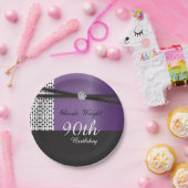 Assiettes En Carton Anniversaire élégant de l'Améthyste mauve et noir (Fête)