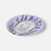 Assiettes En Carton Anniversaire élégant de Lavande et de Chat (Angle)