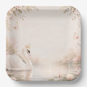 Assiettes En Carton Anniversaire Élégant Lac des Cygnes