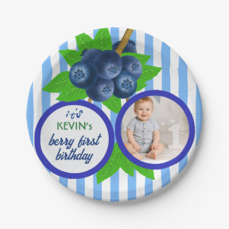 Assiettes En Carton Anniversaire élégant Mignon Blueberry Baie Premier
