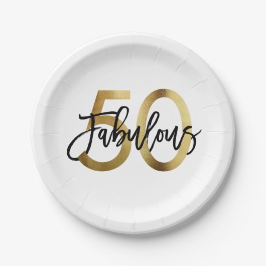 Assiettes En Carton Anniversaire élégant moderne fabuleux d'or de | (Devant)