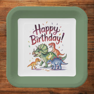 Assiettes En Carton Anniversaire Enfant Dinosaure