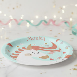 Assiettes En Carton Anniversaire enfants licorne magique capricieuse