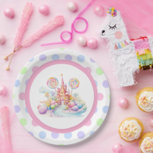 Assiettes En Carton Anniversaire Fantaisiste à l'Aquarelle Pastel Cand
