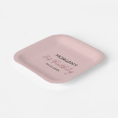 Assiettes En Carton Anniversaire Fête Blush Pink Nom mignon (Angulaire)