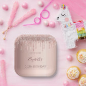 Assiettes En Carton Anniversaire fête rose or parties scintillant rous (Fête)