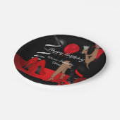 Assiettes En Carton Anniversaire Fête Rouge Noir Chaussure Haut talons (Angle)