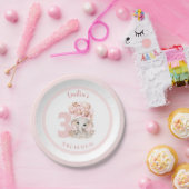 Assiettes En Carton Anniversaire Fille mignonne Eléphant Plaques en pa (Fête)