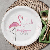 Assiettes En Carton Anniversaire Flamant rose rose personnalisé