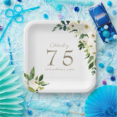 Assiettes En Carton Anniversaire Floral Blanc (Fête)