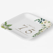 Assiettes En Carton Anniversaire Floral Blanc (Angulaire)