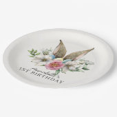 Assiettes En Carton Anniversaire Floral Bunny (Angle)