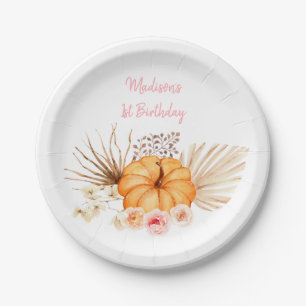 Assiettes En Carton Anniversaire floral de Little Citrouille Boho