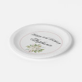 Assiettes En Carton Anniversaire floral élégant (Angle)