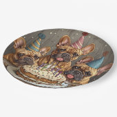 Assiettes En Carton Anniversaire Français Bulldogs Casquettes (Angle)